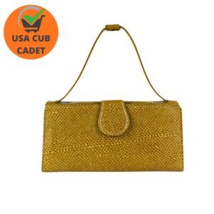 Usa Cub Cadet Yellow Leather Clutch with Moving Handle – Adult Female, Elegant & Versatile (USA)